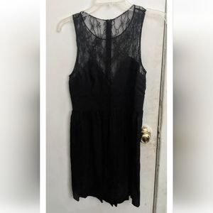 Sandro Black Lace Dress 2/4 Sleeveless Fit & Flare Holiday Cocktail Party